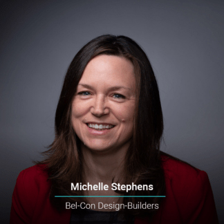 Headshot of Michelle Stephens, partner at Bel-Con Design-Builders, featured in Women in Construction Week article