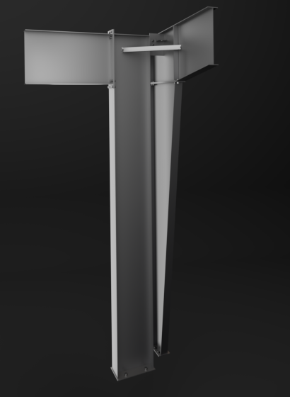 Butler portal frame featuring rigid steel column and beam connection, engineered to transfer lateral loads while maintaining open, unobstructed interior space within a coordinated building system.