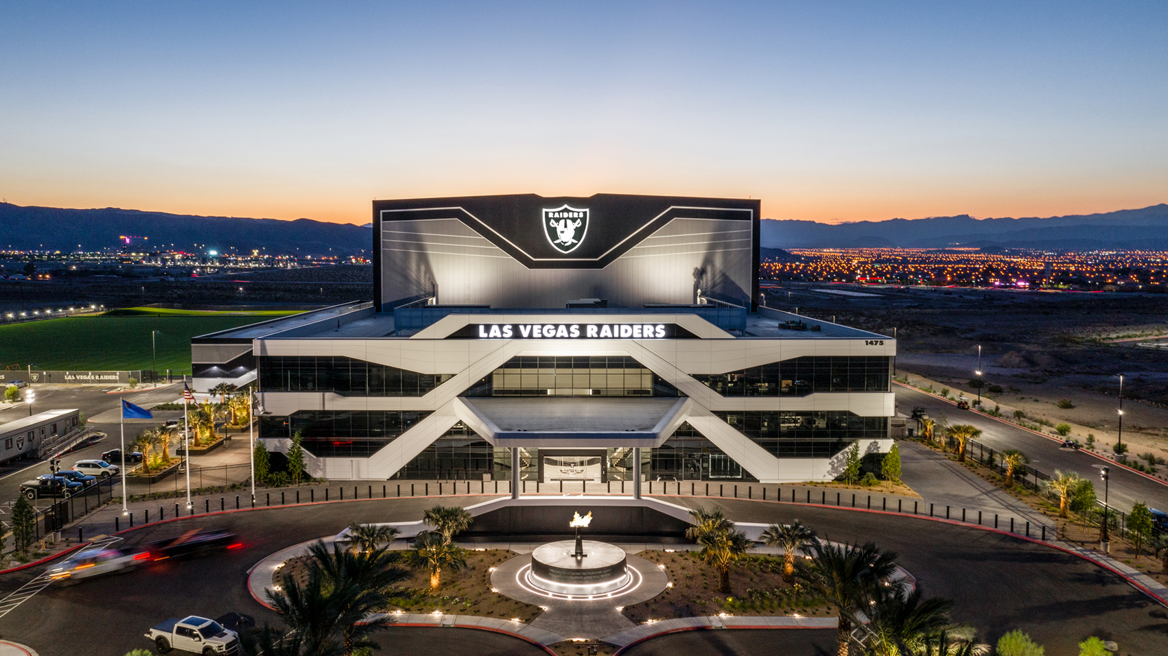 Las Vegas Raiders Practice Facility aerial exterior view