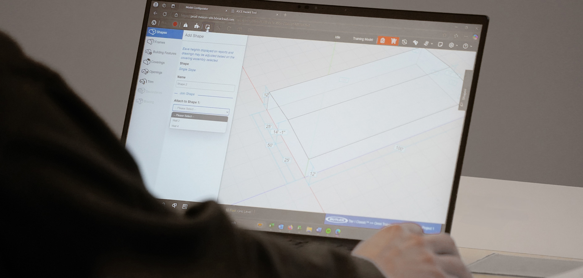 Engineering drawings for a conventional and pre-engineered metal building